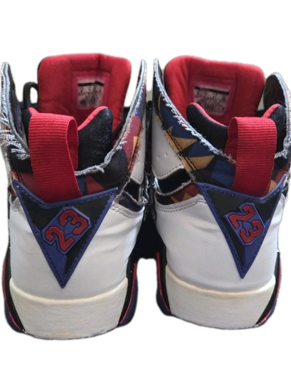 Air Jordan 7 Retro Sweater Shoes White Multicolor 2015 US Men's Size  8